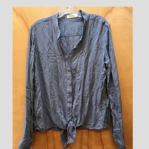bella dahl tie front button down shirt